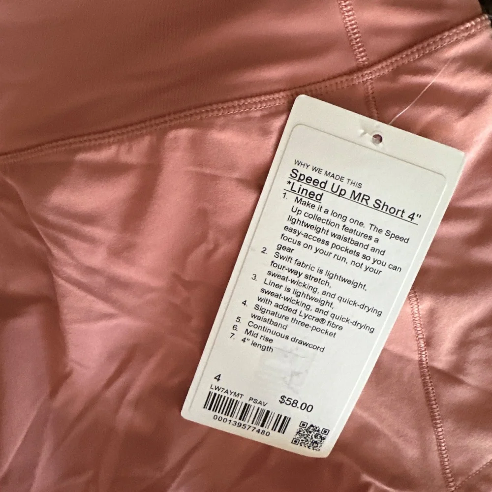 Lululemon Speed Up MR Short 4” *Lined. NWT. Size 4 - Picture 3 of 3